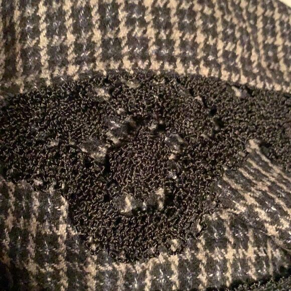 TOPSHOP Mini Skirt Plaid Preppy Harajuku Academia Lace Hem Black Tan Grey 4 - Picture 3 of 5